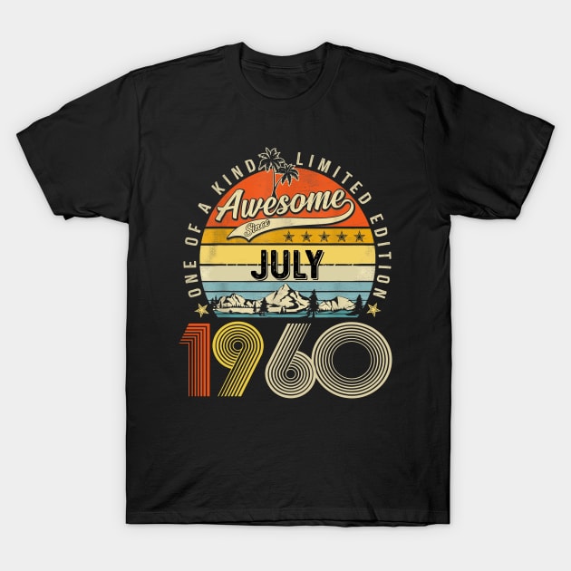 Awesome Since July 1960 Vintage 63rd Birthday T-Shirt by Marcelo Nimtz